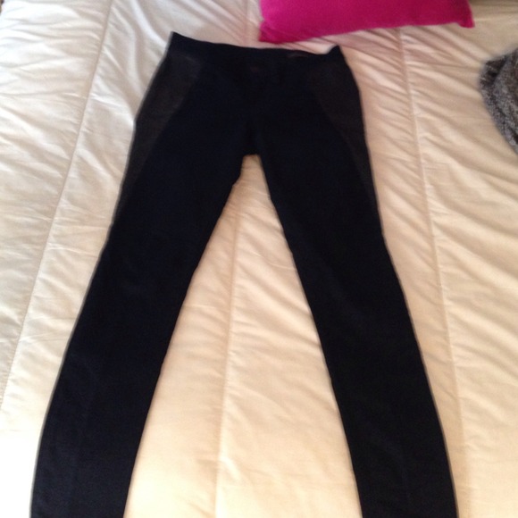 rag & bone midnight legging w leather detail - Picture 2 of 3