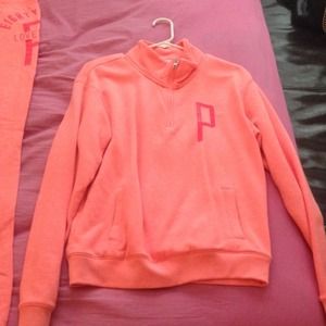 VS Pink neon orange sweatsuit