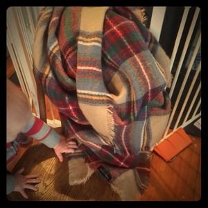 Zara tartan blanket scarf