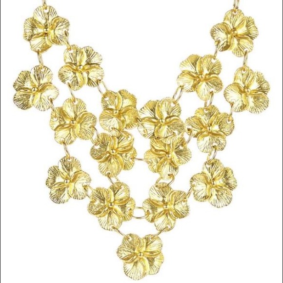 Gold Flower Delicate Layered Necklace & Bracelet - Picture 2 of 3