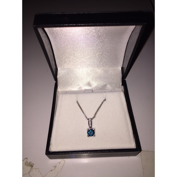Blue zircon necklace
