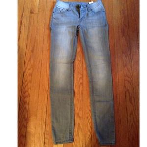 Gray Distressed Skinny Buffalo Jeans