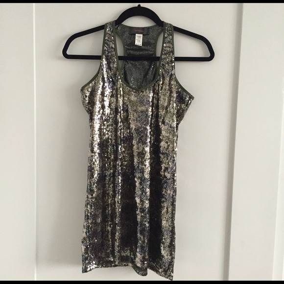 Anthropologie Dresses & Skirts - Anthropologie Sequin Camo Tank Top Mini Dress S