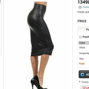 Pleather skirt @chynamoffett