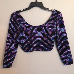 Charlotte Russe Tribal Print Crop Top