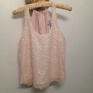 Pink Blush sequin top