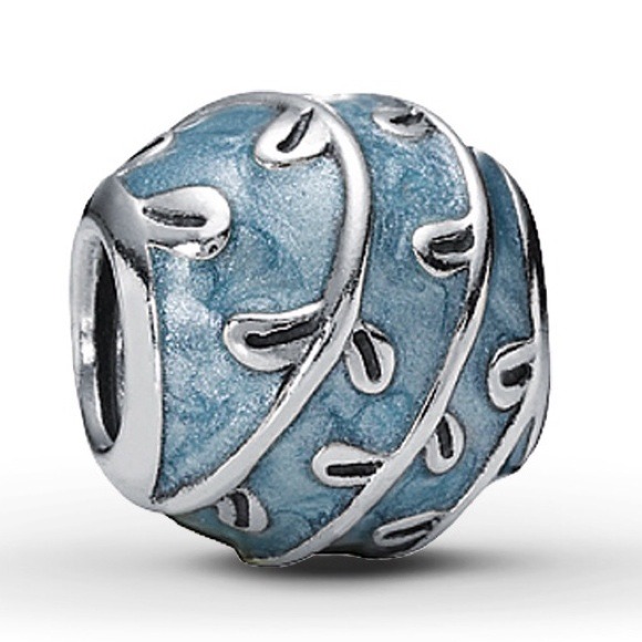 Authentic Pandora Light Blue Vines Enamel Charm