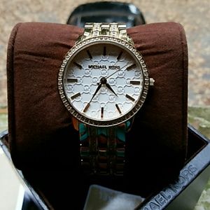 Michael kors gold tone nini logo watch