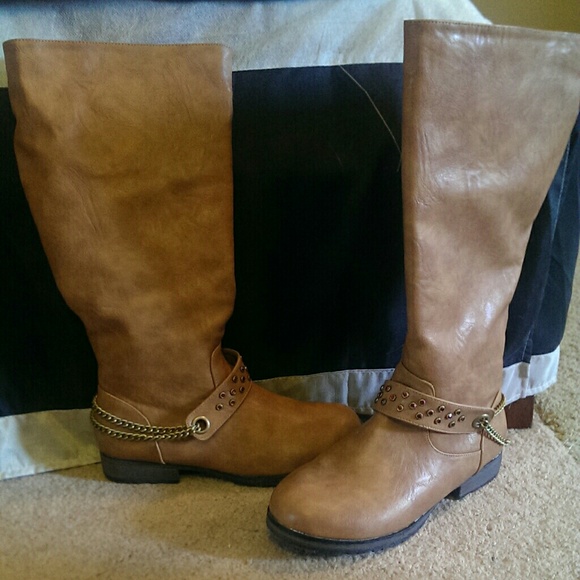 fabulos Boots - Sold merc ❌❌ cognac below knee riding boot 8w