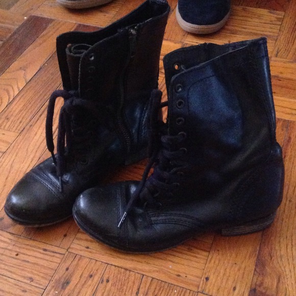 Black combat boots