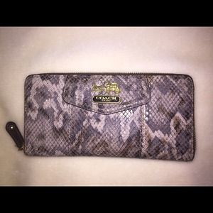 Authentic Coach Zip Around Diamond Python Wallet