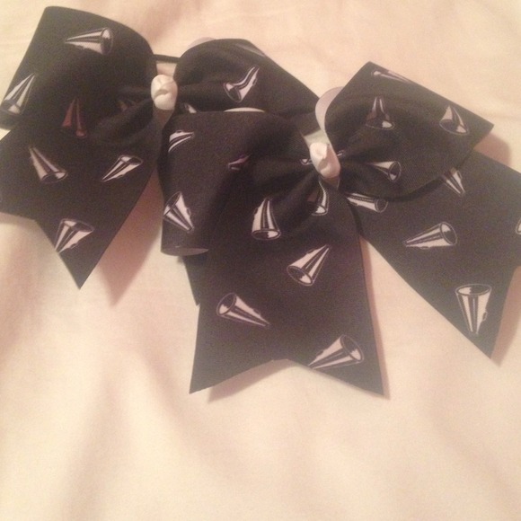 Megaphone black cheer bows