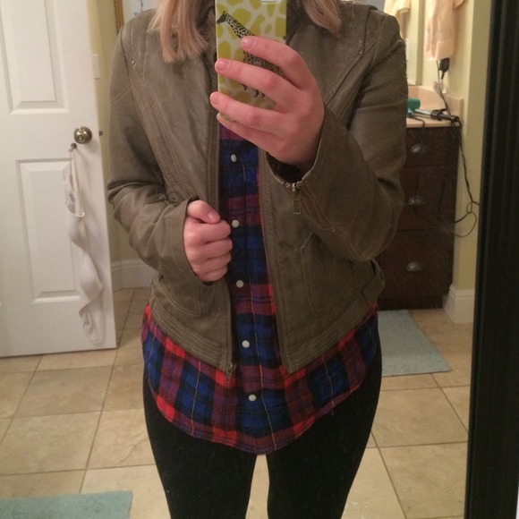Taupe faux leather jacket