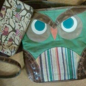 Owl purse and wallet bundle