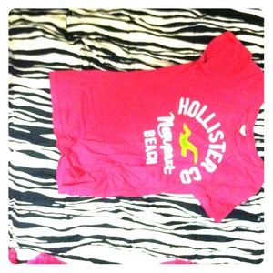 hollister pink short sleeve shirt