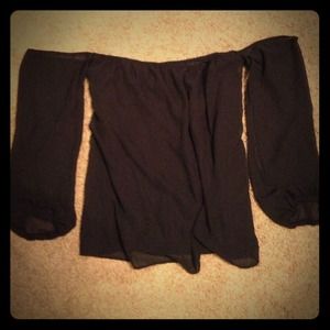 Black off the shoulder top