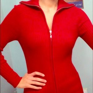 Red Zip-up sweater