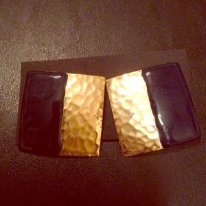 Big vintage 2 toned square earrings