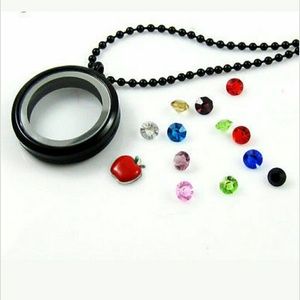 Beautiful  black memory  locket