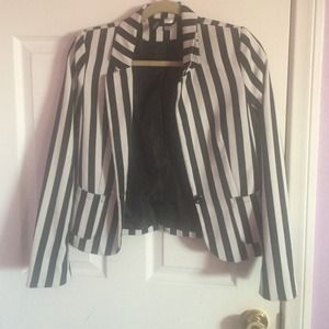Black and white striped blazer.