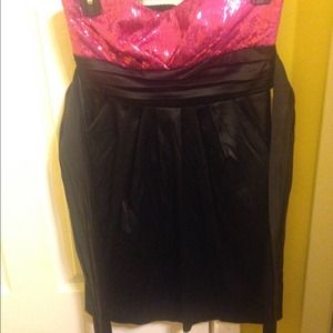 Pink and black dress