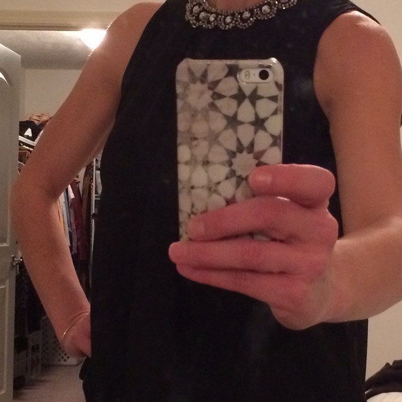 Blouson top w jewel neck. Perfect for Holidays!