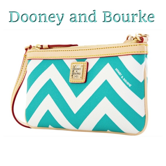 Dooney & Bourke Clutches & Wallets - ✨FLASH SALE Teal Chevron Large Wristlet Wallet✨
