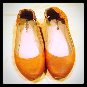 Vegan leather tan ballet flats