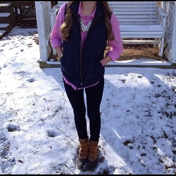 Navy j. Crew Quilted Puffer Vest