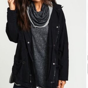Hooded Cargo Drawstring Anorak Jacket