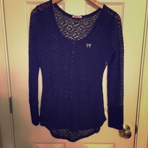 Victoria's Secret Black Lace Shirt