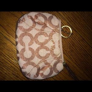 Pink Coach ID/Credit card holder/Change purse