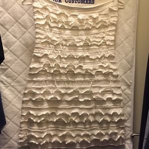 Cream ruffle dress