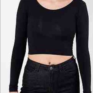 Long Sleeve Black Crop Top