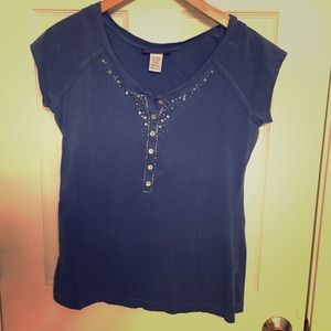 Blue Bedazzled Top