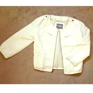 Charlotte Russe off-white faux leather jacket