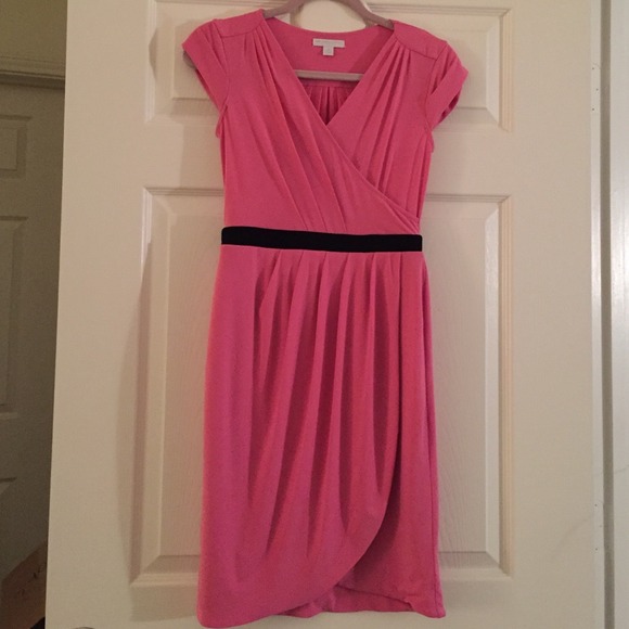 Pink with black sash dress