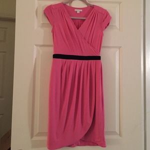 Pink with black sash dress