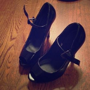 Black Open-Toe Heels