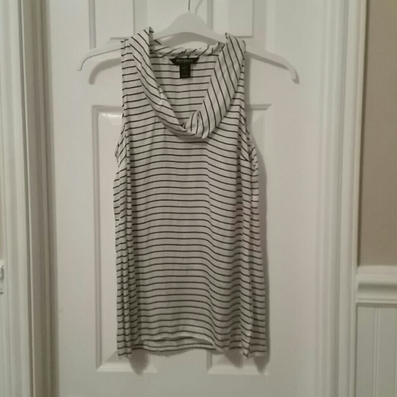 Beautiful Silk striped cowl neck tank top!