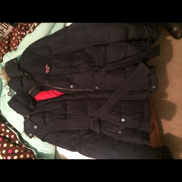Navy blue hollister parka!!!!!!!!!