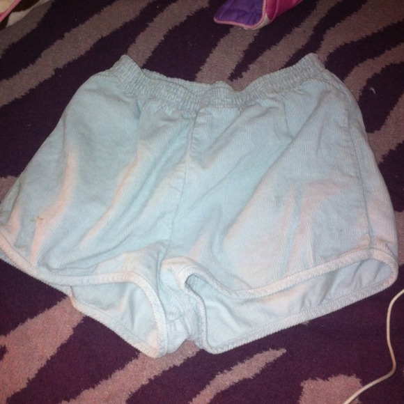 American apparel baby blue corduroy shorts