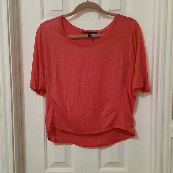 BCBG high low burnt orange crop top