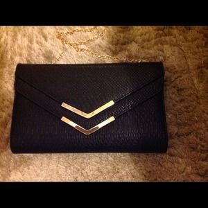 Aldo black envelope clutch