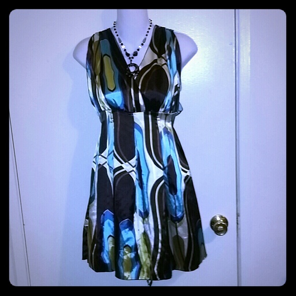 Beautiful Abstract Satin Dress