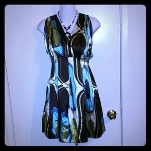 Beautiful Abstract Satin Dress