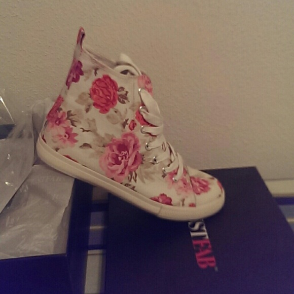 Brand new never worn floral hightop sneakers