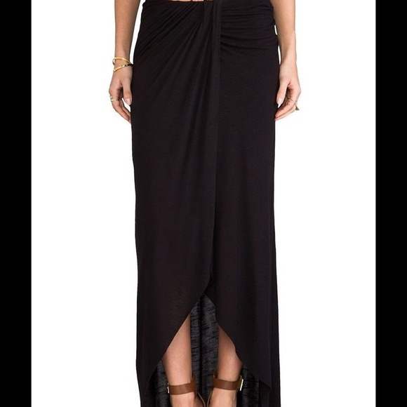 FREE PEOPLE Long Black Tulip Skirt