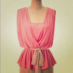Anthropologie Coral Top With Tie
