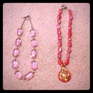 Bundle of two beaded necklaces